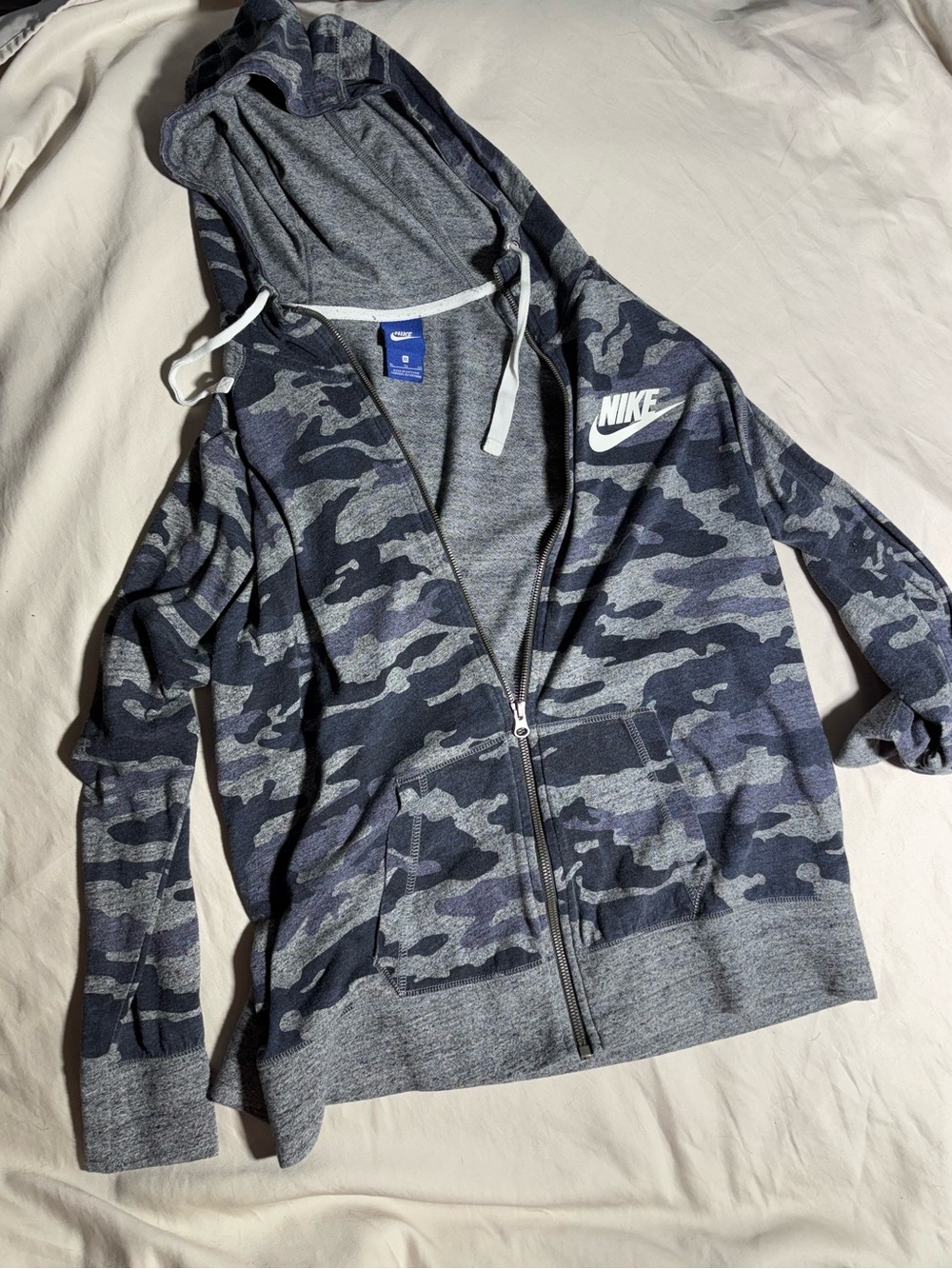Nike Navy & Gray Camo Zip Hoodie